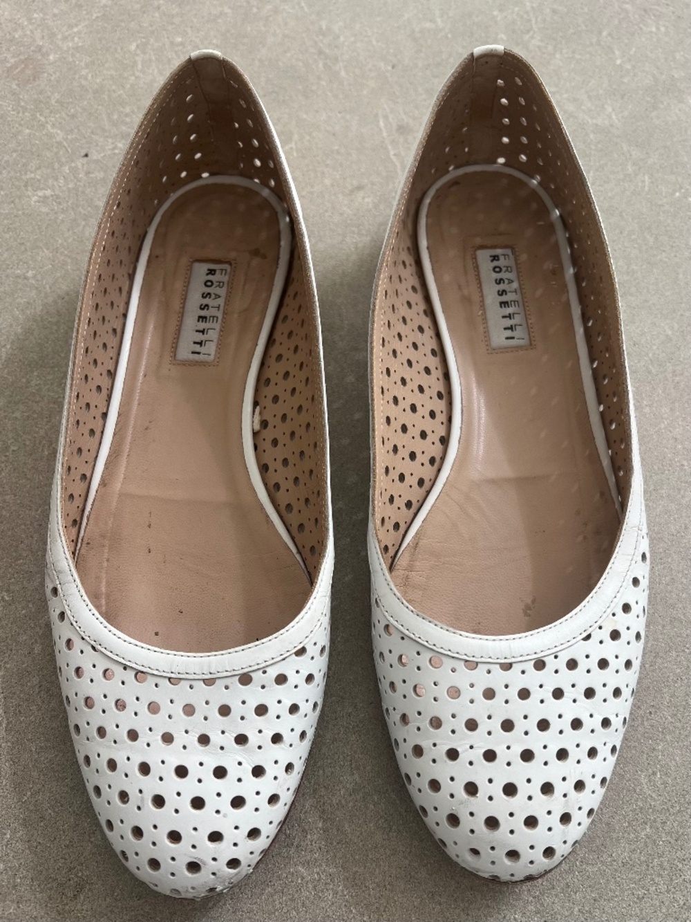 Fratelli Rossetti White Leather Ballet Flats Sz 37